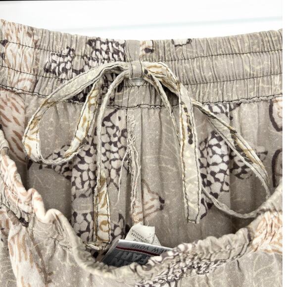 Urban Safari Brown Tan Fish Pattern Boho Flowy Hippie High Waisted Pants Size M - Picture 5 of 6